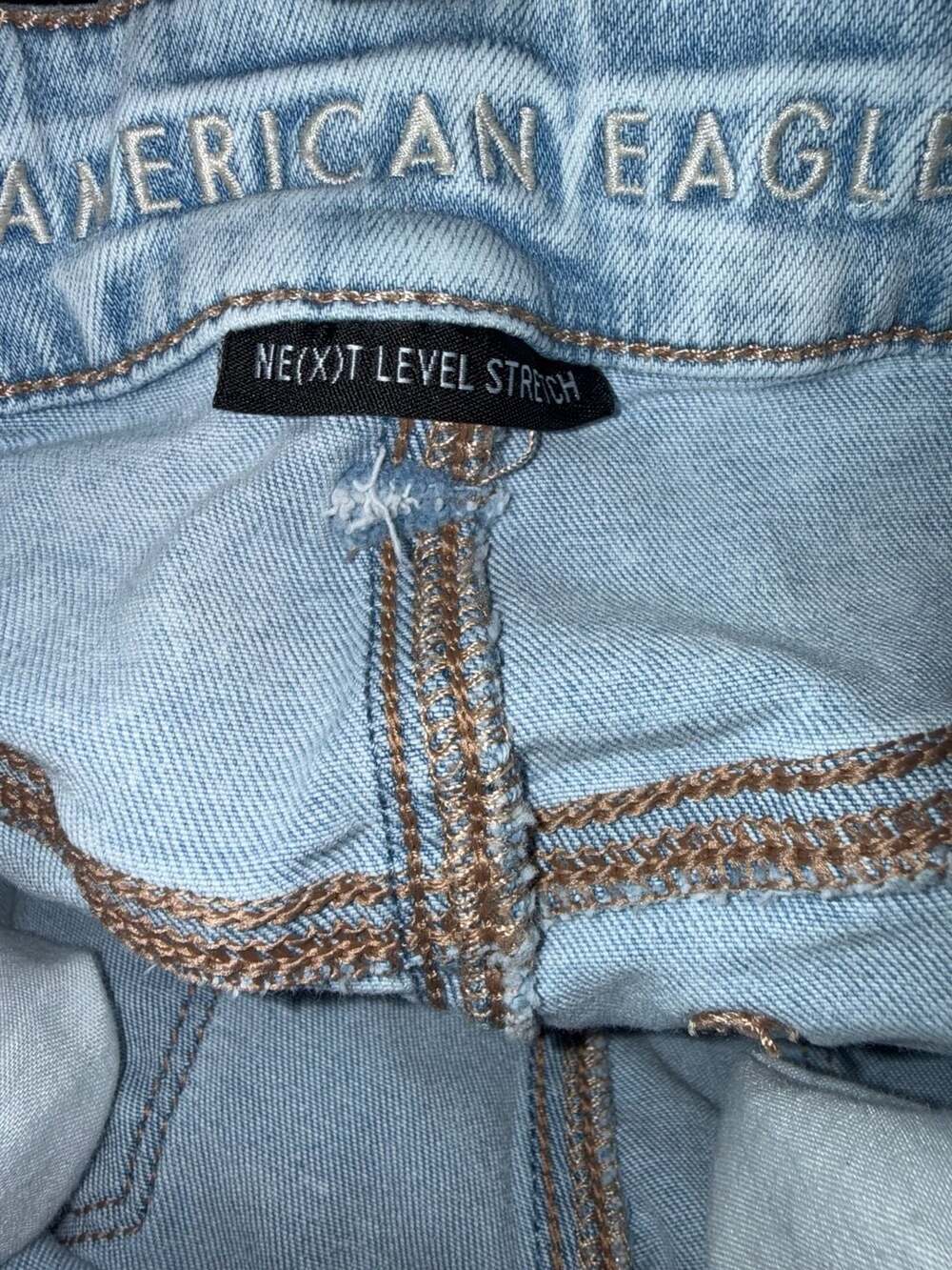 American Eagle Super Hi-Rise Flare Next Level Stretch Button Fly Jeans - Picture 5 of 5